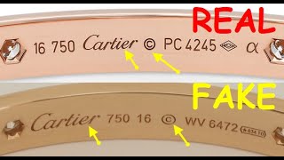 Cartier love bracelet how to spot fake Real vs fake Cartier bracelet [upl. by Ethelda]