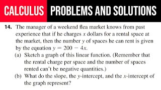 14 The manager of a weekend flea market knows from past experience that if he charges x dollars [upl. by Nerita]