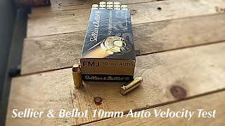 Sellier amp Bellot 10mm Auto 180gr FMJ Ammo Velocity Test [upl. by Elak994]