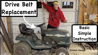 How To Lawn Tractor Drive Belt Replacement [upl. by Ettolrahs]