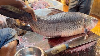 Amazing Big Rohu Fish Cleaning amp Chopping By Expert Fish Cutter  Fish Cutting Skills [upl. by Milda907]