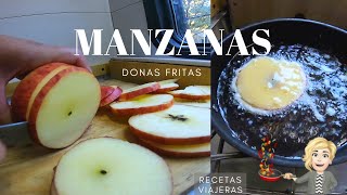 MANZANAS FRITAS super fácil 🍩🍎 donas o AROS donuts [upl. by Narol]