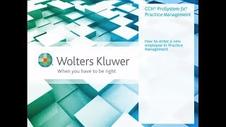 CCH® ProSystem fx® Practice Management  How to Enter a New Employee [upl. by Willms]