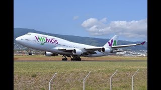 Wamos Air Boeing 747400 ECKSM  Roland Garros Airport RUN [upl. by Earased]