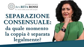 Separazione consensuale da quale momento la coppia è separata legalmente [upl. by Fredela]