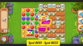 Gardenscapes  Level 8001  Level 8025   All Puzzles  Gameplay PART  370 [upl. by Laehcim]