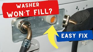 🌎 Washing Machine Wont Fill  Easy DIY  Quick Fix [upl. by Eeralih]