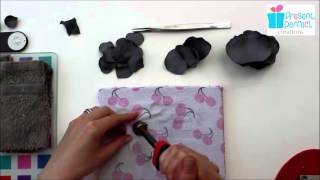 Shaping leather rose petals with millinery tools [upl. by Eva]