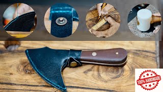 Handmade Skiving knife Sheath  Make Small Leather goods at home  Leather Crafting [upl. by Barbe]