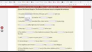 Simple Present Vs Progressive Present Exercises [upl. by Oiled]