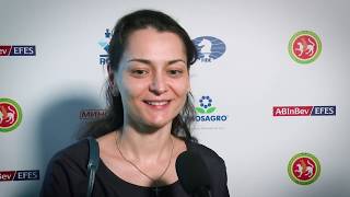 2019 Womens Candidates Round 8 Interview with Alexandra Kosteniuk [upl. by Eniagrom]