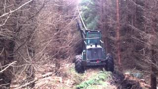 Timberjack 1270B with H754 head [upl. by Aronas]