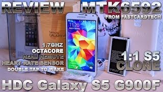 HDC Galaxy S5 G900F 11 REVIEW MTK6592 OctaCore 17GHz 51quot HD IPS  Real IR Remote Control [upl. by Ueih]