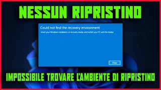 Come risolvere lerrore quotimpossibile trovare lambiente di ripristinoquot RIPRISTINO SU WINDOWS  pc [upl. by Ehav444]