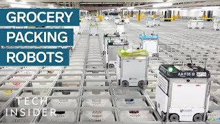 Inside A Warehouse Where Thousands Of Robots Pack Groceries [upl. by Bevis]