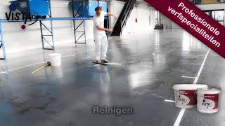 Vistapox 4000 epoxy vloercoating  vloer schilderen met een tweecomponenten [upl. by Eceirtal584]