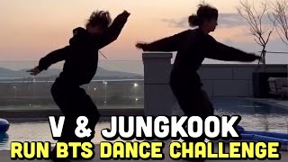 JUNGKOOK and TAEHYUNG doing the RUN BTS dance challenge 2022 [upl. by Nevah]