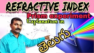 Refractive index of material of Prism experiment in telugu [upl. by Retsae]