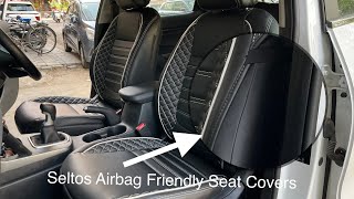 Seltos 2023 Airbag Friendly Seat Cover  Customised  Star Car Decor Bhopal 9144108110 [upl. by Ymmij787]