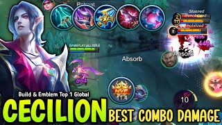 CECILION NEW 1 SHOT BUILD amp BEST EMBLEM 100 INSTANT KILL WTF DMG  BUILD TOP 1 GLOBAL CECILION [upl. by Tiffie]