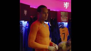 Virgil van Dijks speech to teammates after 75th Netherlands cap [upl. by Nibram649]