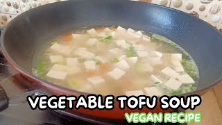 VEGETABLE TOFU SOUP  VEGAN RECIPE [upl. by Aysahc]