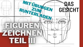 Zeichenkurs IIIIII Figuren zeichnen  Ein Gesicht konstruierenPortrait zeichnen lernen Anfänger [upl. by Lennad]