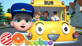 Wheels On The Bus Goes Round and Round Family Version  GoBooBoo Nursery Rhymes amp Kids Songs [upl. by Eikkin]