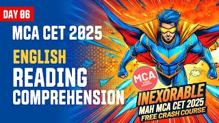 English Reading Comprehension for MAH MCA CET 2025  DAY 6 🚀 INEXORABLE Free Crash Course 🔥 [upl. by Aynna]