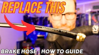 How To Replace A Hydraulic Disc Brake Hose  Road Bike maintenance [upl. by Yacov]