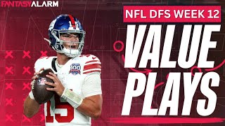 The Best NFL DFS Week 12 Value Plays  DraftKings amp FanDuel Top Picks [upl. by Catha]