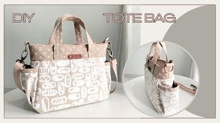 How To Make Tote Bag With Pockets  DIY Tote Bag With Pockets [upl. by Platt]