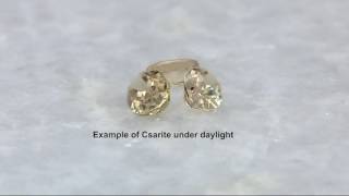 Radiant Cut Csarite amp Baguette Diamond Ring 14K 320 ct on QVC [upl. by Thurlow]