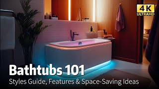 Bathtubs 101 Styles Guide Features amp SpaceSaving Ideas [upl. by Annaesor300]