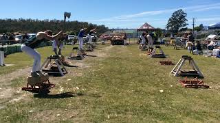 Woodchopping Final Underhand Handicap NTAA Carnival Exeter 121024 [upl. by Rocco]