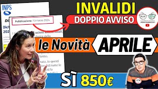 🔴 INVALIDI PARZIALI e TOTALI 8 NOVITÀ APRILE 2024 ➡ IMPORTI INCREMENTI PENSIONE BONUS 850€ INPS [upl. by Hairahcez]