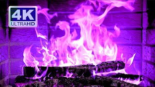 🔥 Purple Fireplace 4K Ultra HD [upl. by Laeynad]