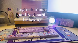 Unboxing Logitech Keyboard and Mouse Lavender Lemonade💜Purple Desk SetupGeekshareaestetickawaii [upl. by Nocaj417]