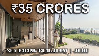 ₹35 Cr SeaFacing Juhu Bungalow with Stunning Lawn 🌊✨ [upl. by Kellby]