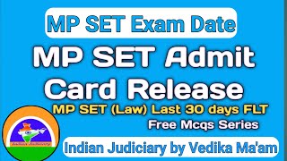 MP SET Admit card Release Date Out  MPPSC SET Exam Date 2024 [upl. by Aerdnod]