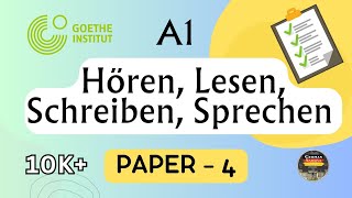 German A1 Goethe exam  Paper 4  Hören Lesen Schreiben Sprechen mit Lösungen [upl. by Jelks]