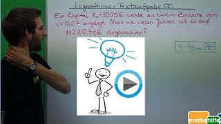 Logarithmus Textaufgabe 2  Kapitalanlage [upl. by Dave]