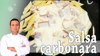 Salsa carbonara fácil  Recetas de cocina [upl. by Seys]