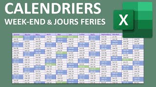 Calendrier Excel avec WeekEnd et jours fériés [upl. by Sik342]