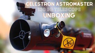 CELESTRON ASTROMASTER 130EQ REFLECTOR TELESCOPE  UNBOXING  SPACE ARCADE [upl. by Ayala]