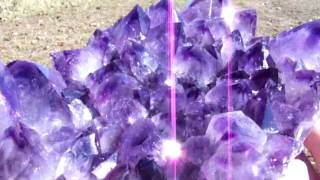 Huge Gemmy Clear Amethyst Quartz Crystal Cluster  Very High Quality [upl. by Kendall]