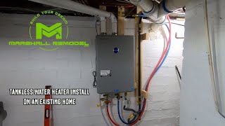 Tankless Water Heater Install  Existing Home [upl. by Fenton]