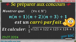 Se préparer aux concours le produit de 4 entiers naturels consécutifs 1 est un carré parfait [upl. by Nnyled93]