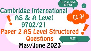 AS Level Physics 970221  MayJune 2023  Paper 2  AS Level Structured Questions  Solved  Part 1 [upl. by Wsan]