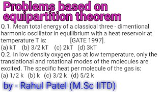 L3problems based on Equipartition theorem Thermodynamic amp statistical mechanics [upl. by Inajna]